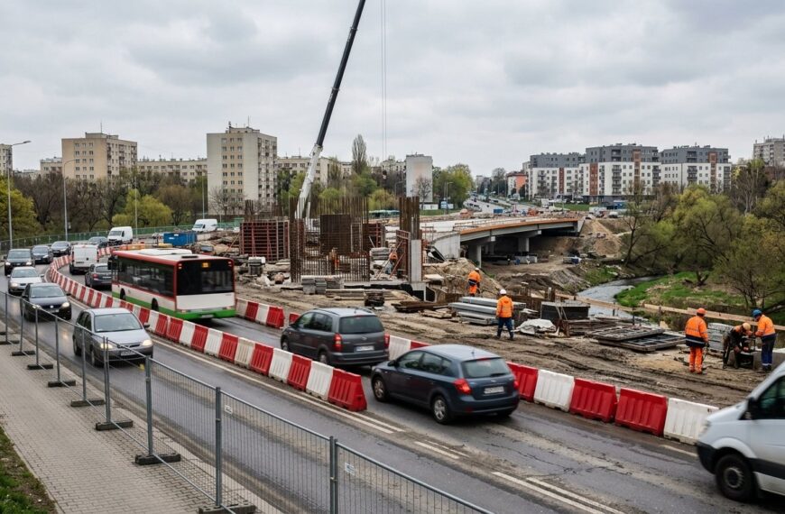 Budowa nowego mostu w ciągu Al. Unii Lubelskiej: nadchodzą utrudnienia w ruchu