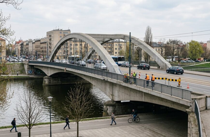 Prace remontowe na moście Grunwaldzkim w Krakowie – zmiany w organizacji ruchu