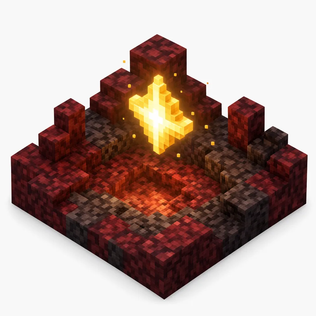 Gwiazda Netheru — składnik latarni w Minecraft — ilustracja poglądowa